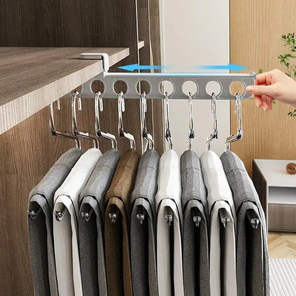 Intelligent Pull-Out Slide Trouser Rack | Buy 1 and Get 5 Free Goose-Shaped Hangers!