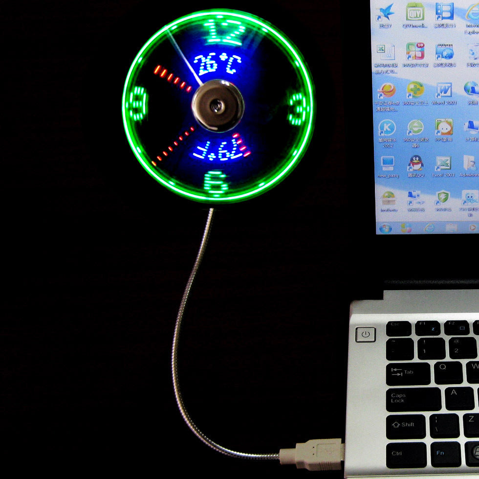 New Creative USB LED Clock Fan - Luxinsly