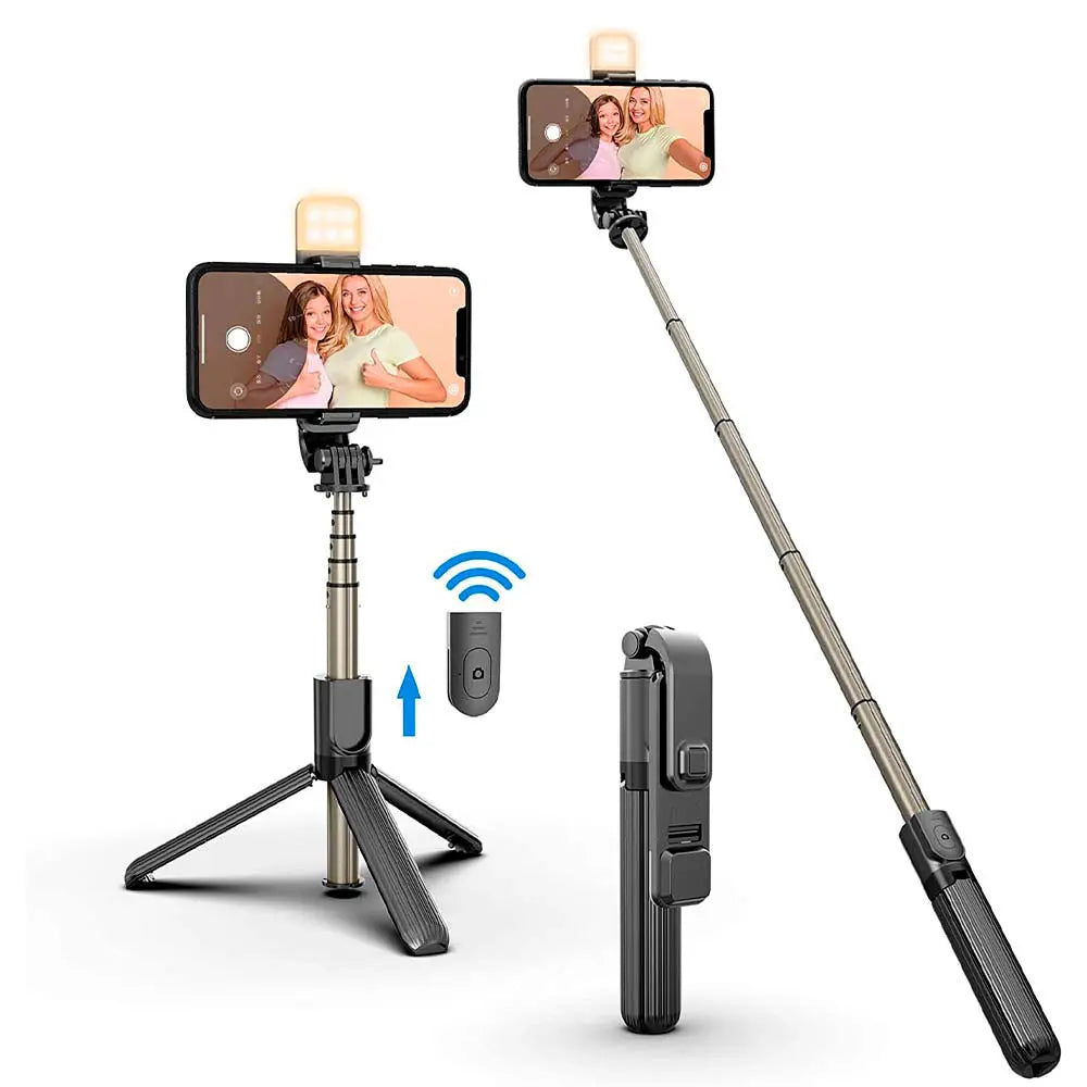 Bluetooth Selfie Stick with Built-in Light: SELFIEPRO - Luxinsly