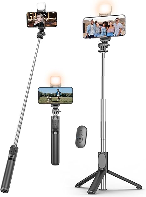 Bluetooth Selfie Stick with Built-in Light: SELFIEPRO - Luxinsly