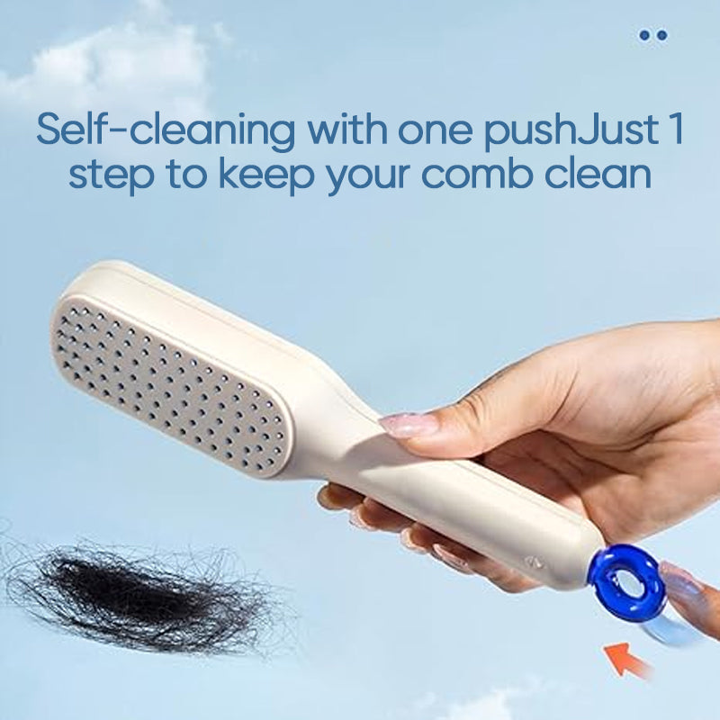 Self-Cleaning Anti-Static Massage Hair Brush - Luxinsly