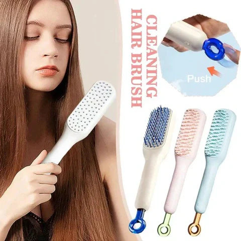 Self-Cleaning Anti-Static Massage Hair Brush - Luxinsly