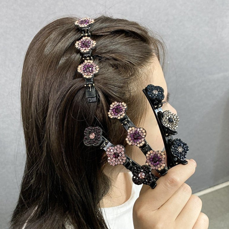 Sparkling Crystal Braided Hair Clips - Luxinsly