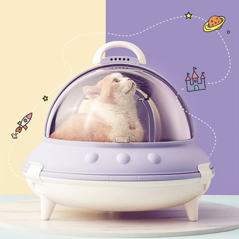 Spaceship-Inspired Cat Litter Box - Luxinsly