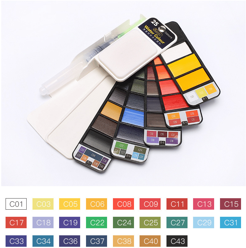 Compact Watercolor Travel Kit - Luxinsly