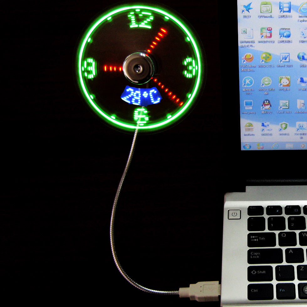 New Creative USB LED Clock Fan - Luxinsly