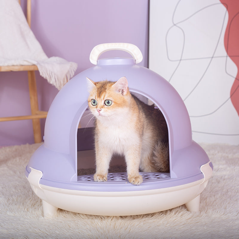 Spaceship-Inspired Cat Litter Box - Luxinsly