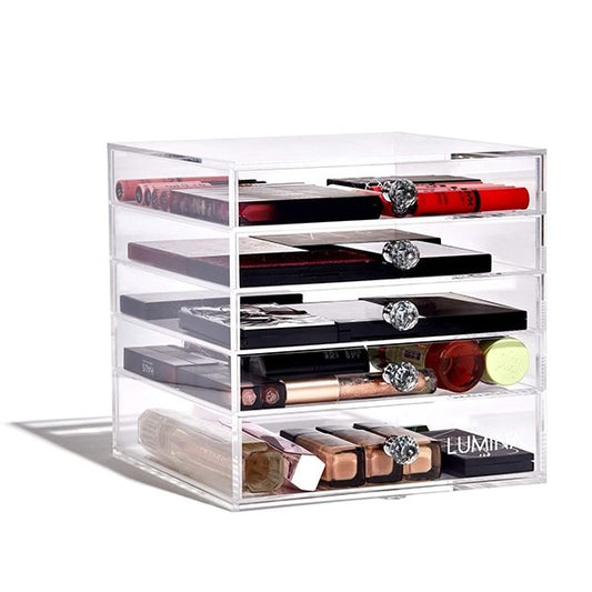 5-Drawer Transparent Acrylic Makeup Organizer - Luxinsly