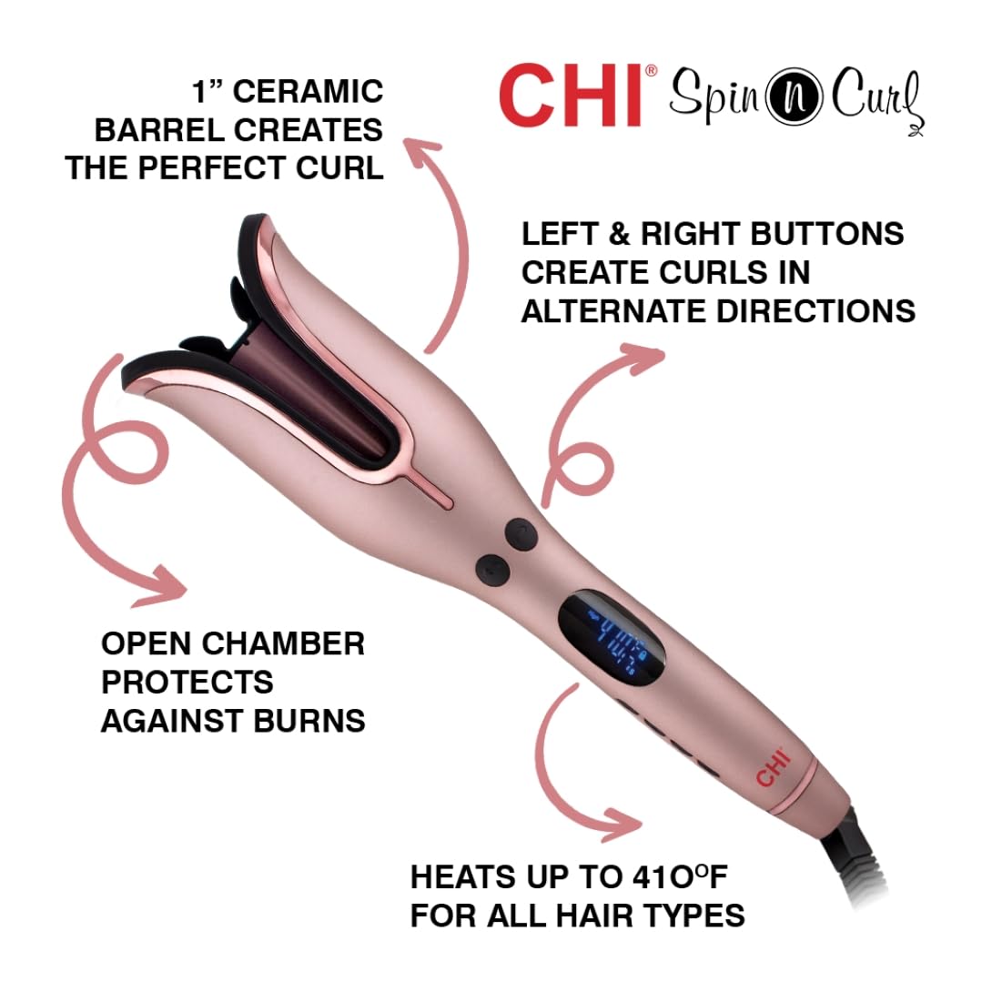 CHI Spin N Curl Curling Iron: Effortless Healthy & Shiny Curls and Waves | FINAL DAY OF SALE!