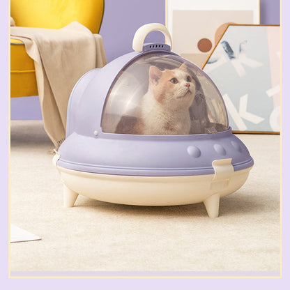 Spaceship-Inspired Cat Litter Box - Luxinsly