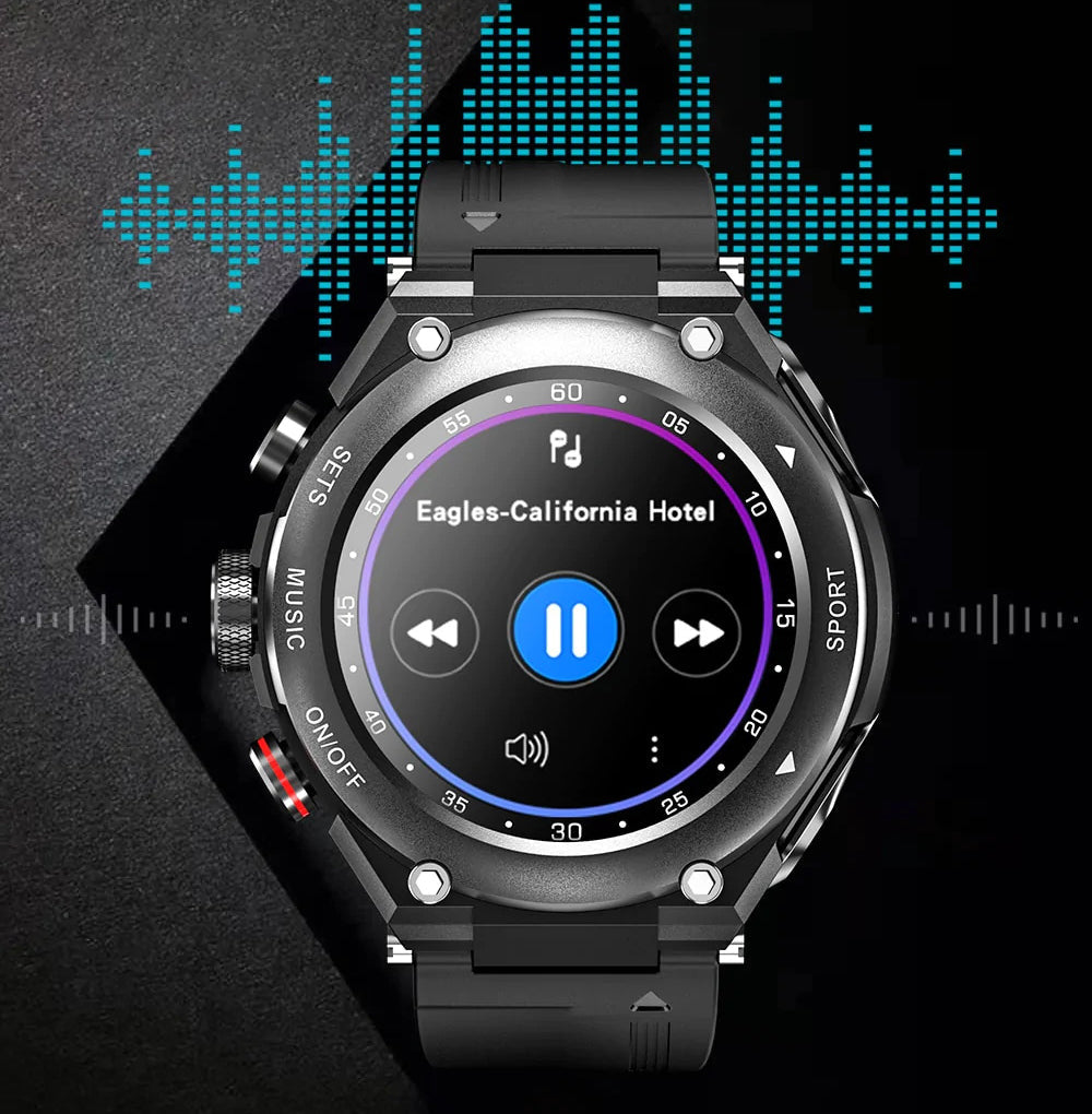 Smartwatch mit integrierten kabellosen Kopfhörern (kompatibel mit iPhone und Android)