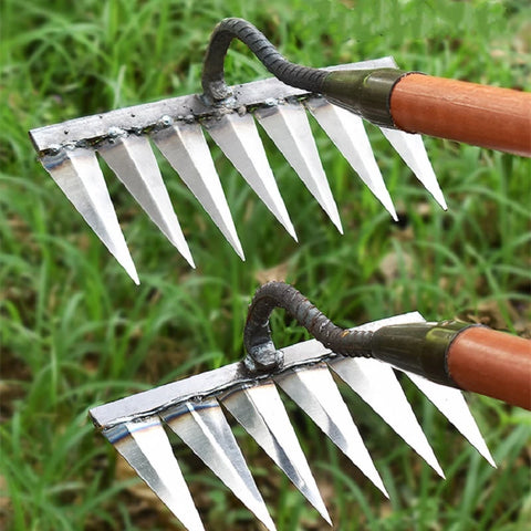 Heavy-Duty Garden Weeding Rake Tool