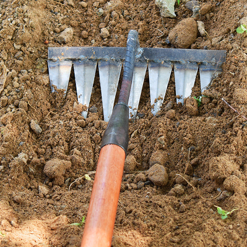 Heavy-Duty Garden Weeding Rake Tool