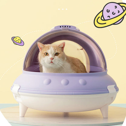 Spaceship-Inspired Cat Litter Box - Luxinsly