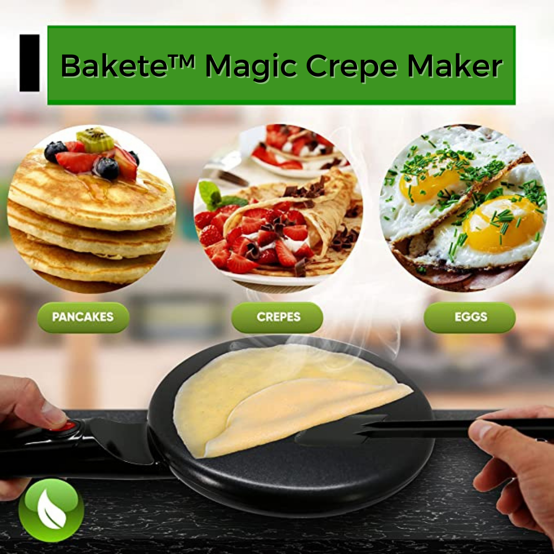 Bakete Magic Crepe Maker + FREE Bowl and Eggwhisk
