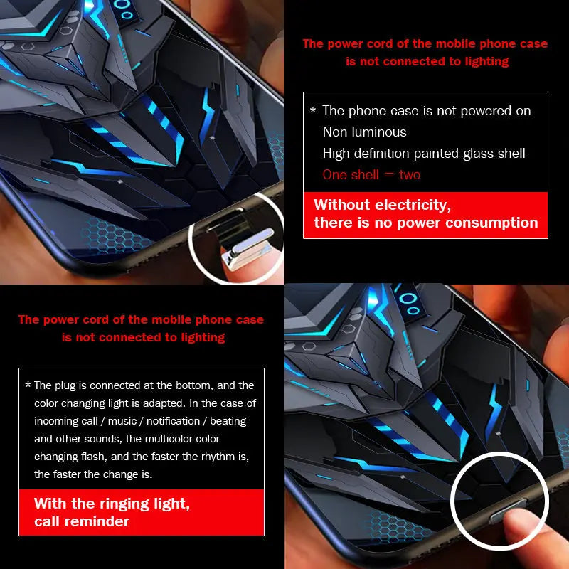 Cool Mecha Smart Flash Case for Apple iPhone - Luxinsly