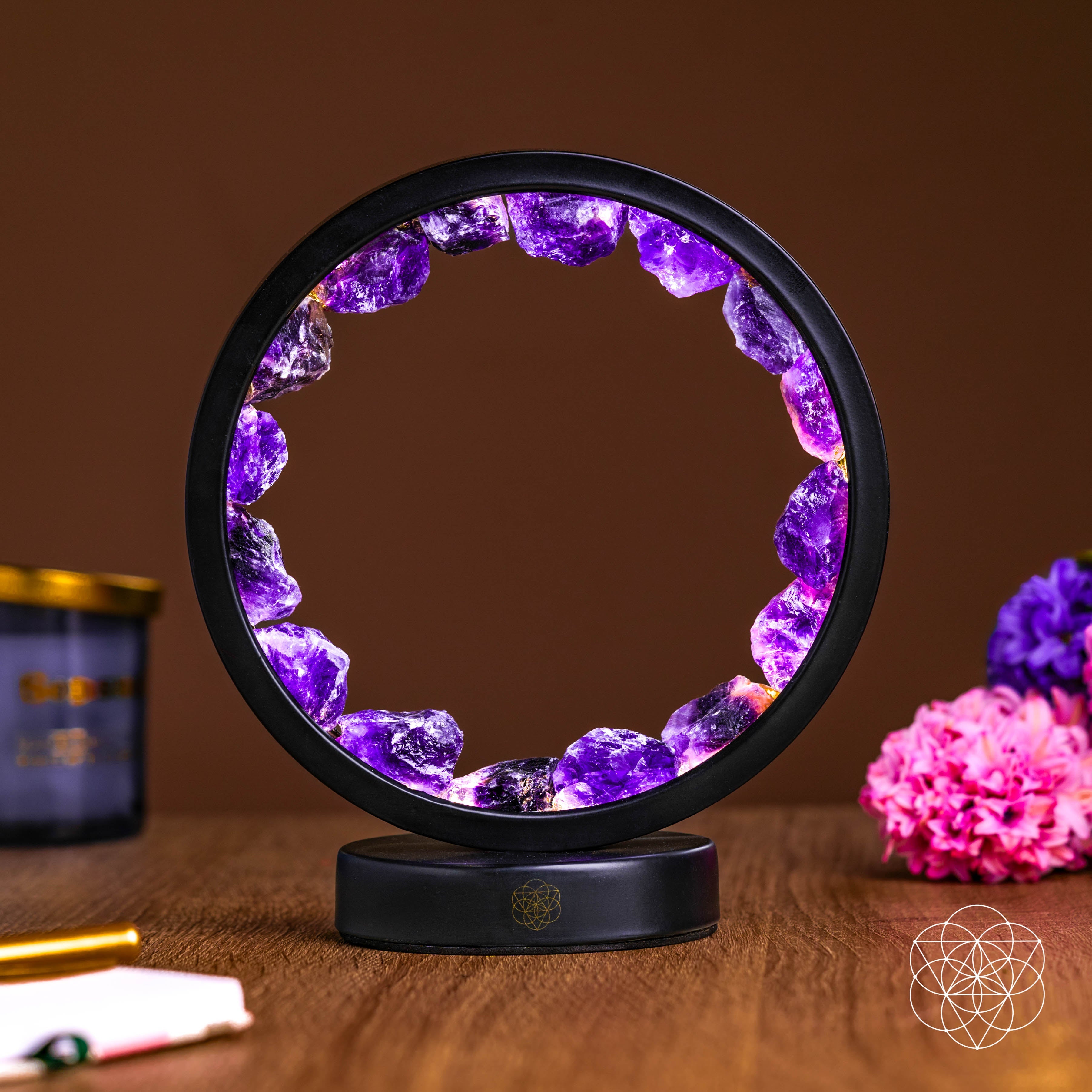 Amethyst-Halo-Lampe für spirituellen Schutz