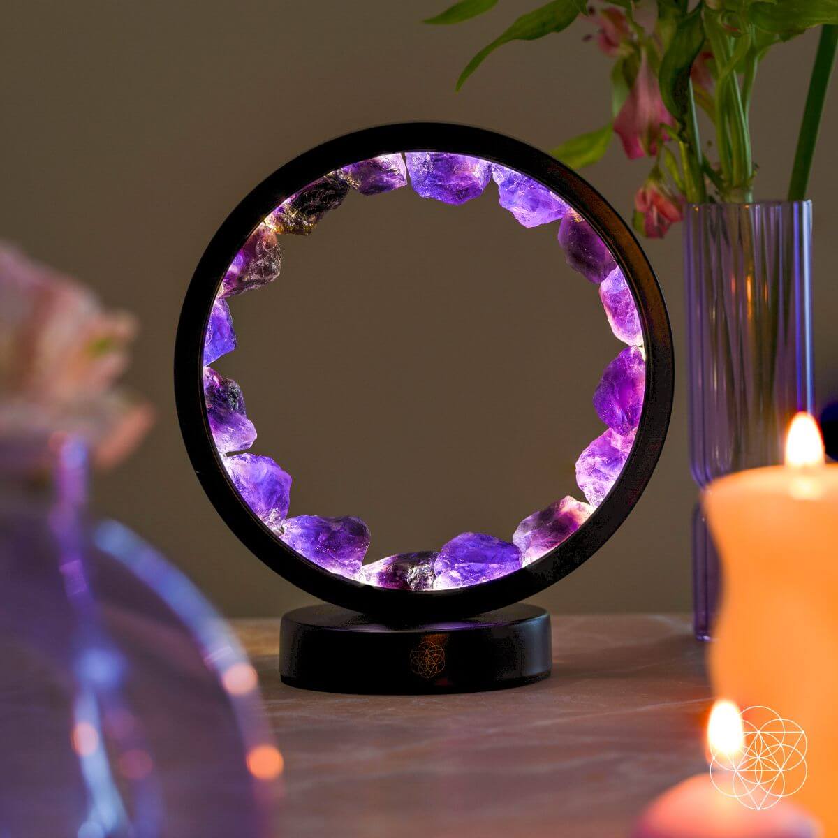 Amethyst-Halo-Lampe für spirituellen Schutz