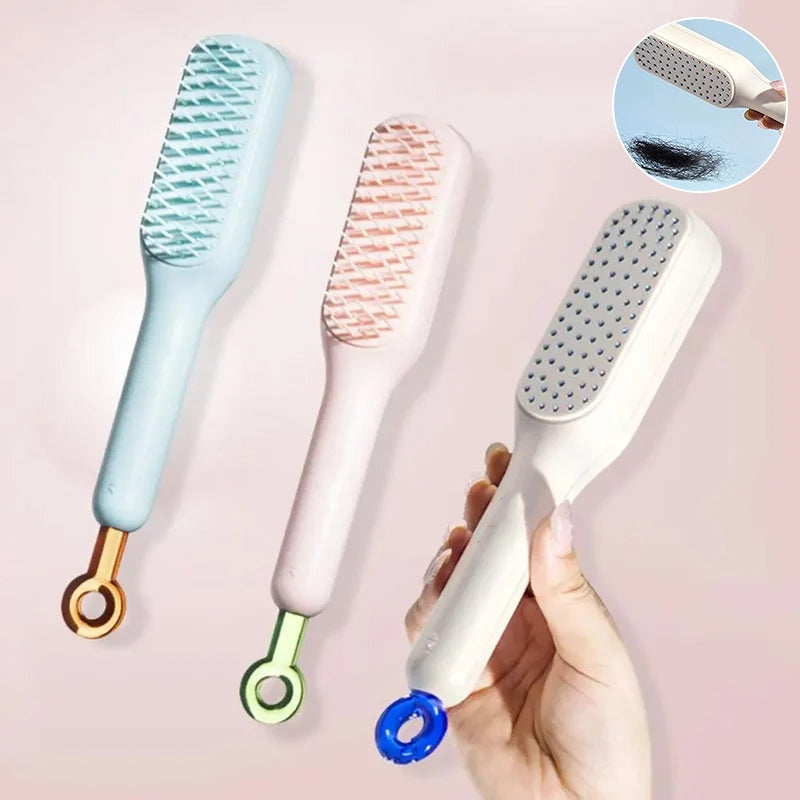 Self-Cleaning Anti-Static Massage Hair Brush - Luxinsly