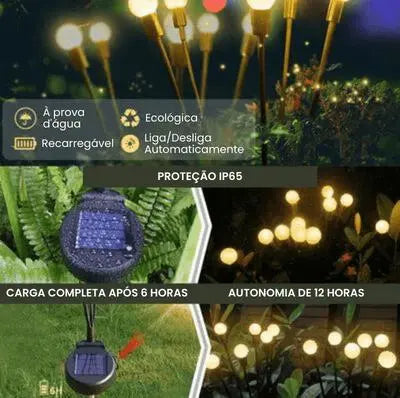 Luz Solar de Led Efeito Vagalume - LumiGarden - ProntoPraTi