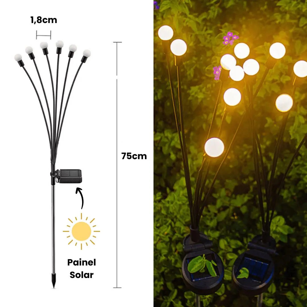 Luz Solar de Led Efeito Vagalume - LumiGarden - ProntoPraTi