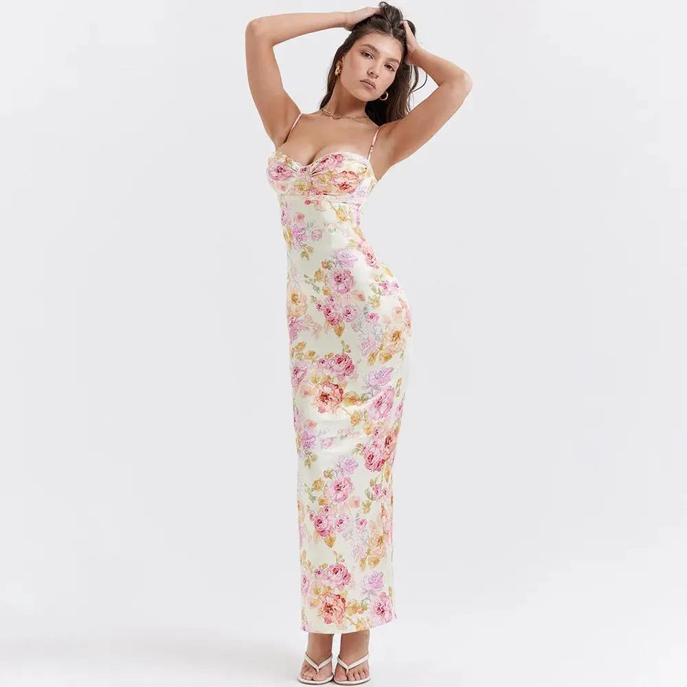 Floral Print Evening Dress | FINAL DAY OF SALE! Luxinsly