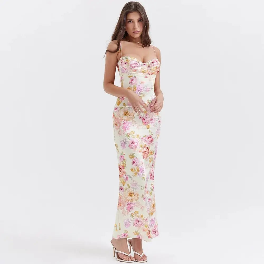 Floral Print Evening Dress | FINAL DAY OF SALE! Luxinsly