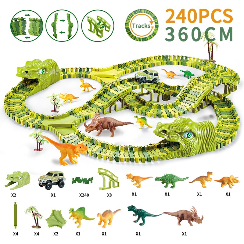 Dinosaur Racing Track Toy Set - Luxinsly