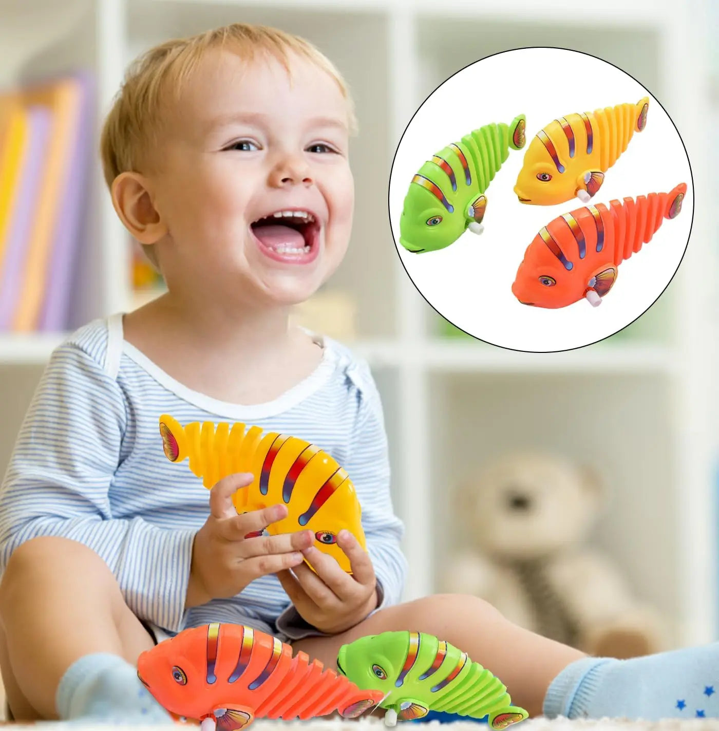 Interactive Wind-Up Fish (Set of 3) Luxinsly