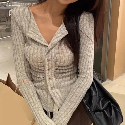 Korean Knit Women's Cardigan - Luxinsly