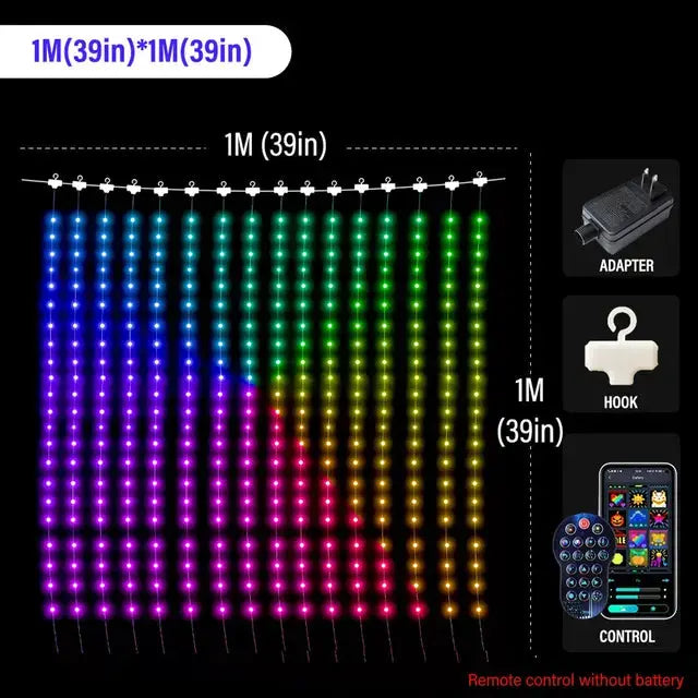 LED Rhythm Curtains with Lights Luxinsly