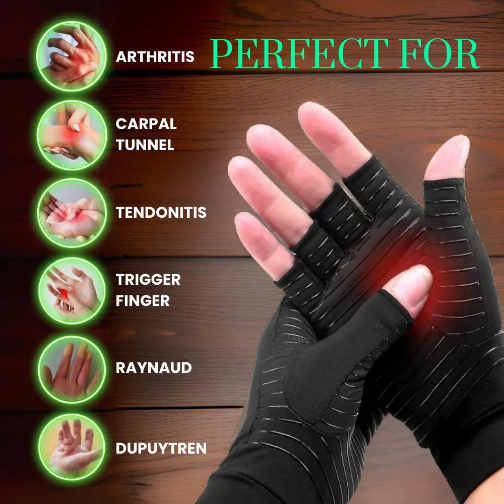 Lux Copper Compression Gloves Luxinsly