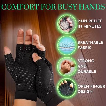 Lux Copper Compression Gloves Luxinsly