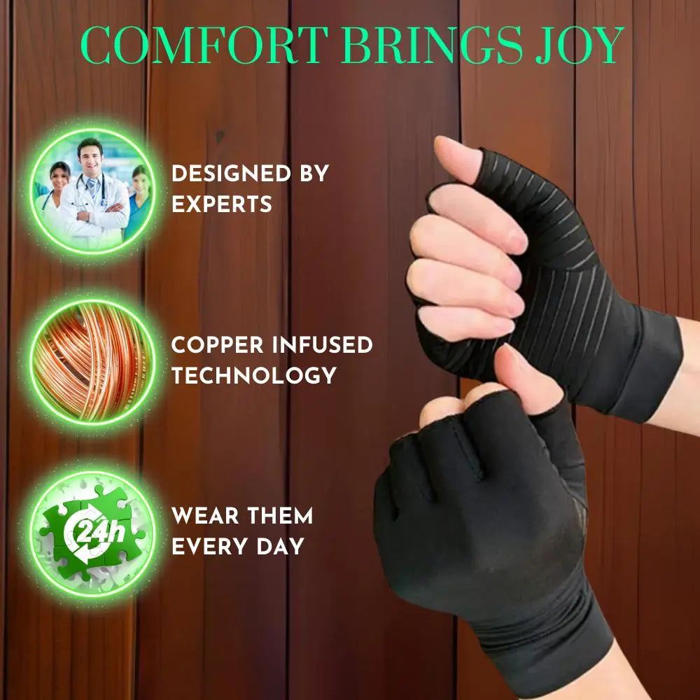 Lux Copper Compression Gloves Luxinsly