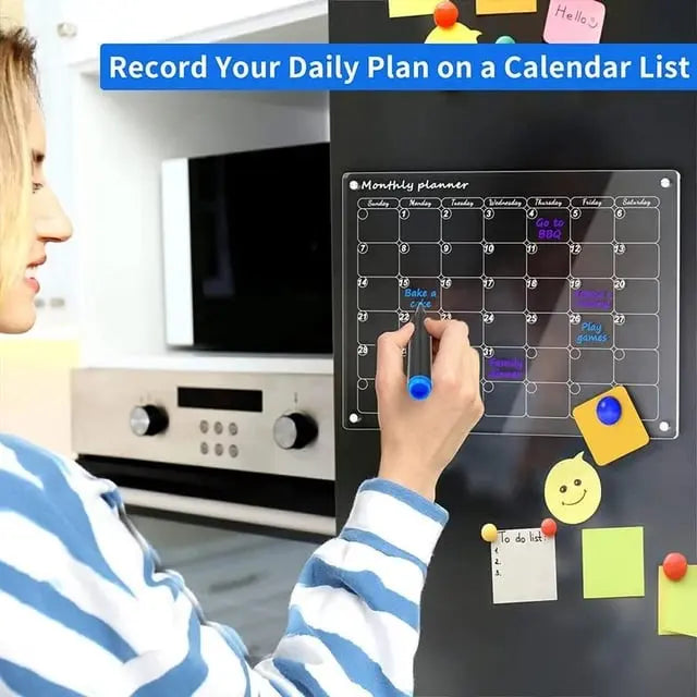 Magnetic Schedule Planner For Fridge Luxinsly