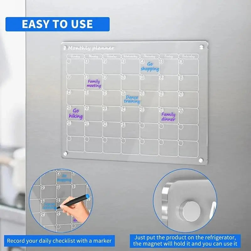 Magnetic Schedule Planner For Fridge Luxinsly