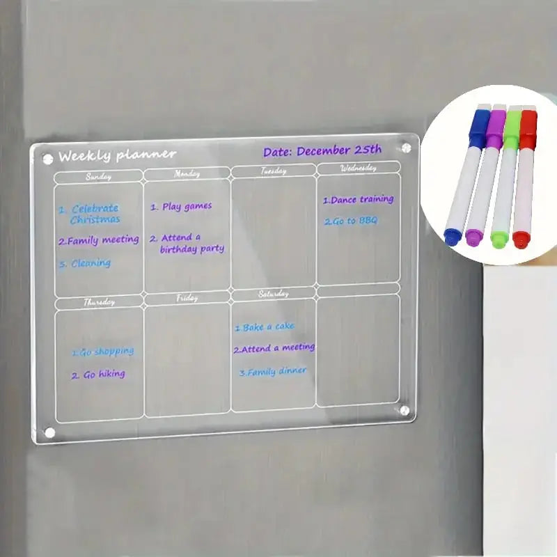 Magnetic Schedule Planner For Fridge Luxinsly