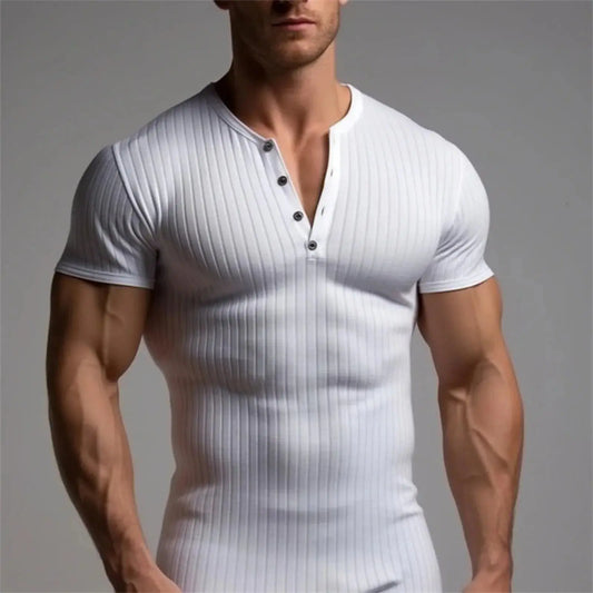 Men's Threaded Henley Luxinsly