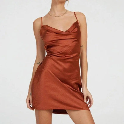 Ellaine™ | Mini Satin Slip Dress - Luxinsly