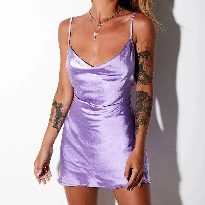 Ellaine™ | Mini Satin Slip Dress - Luxinsly