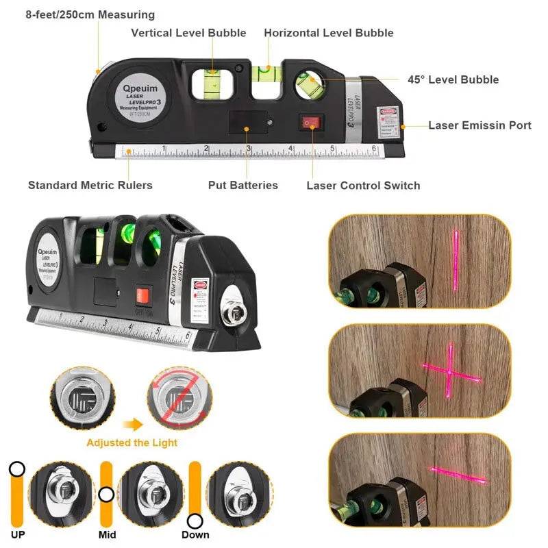 Multifunctional laser measuring device with 4 functions - Luxinsly