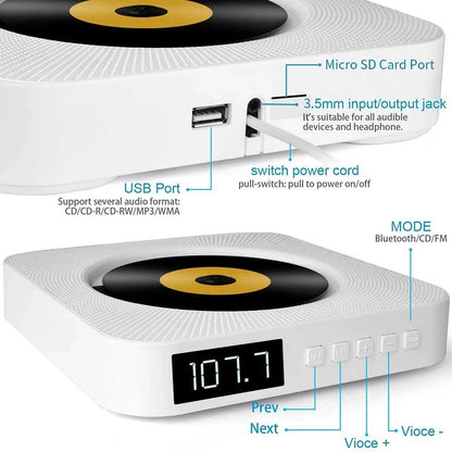 Wall Mountable CD Music Player | FINAL DAY OF SALE! - Luxinsly