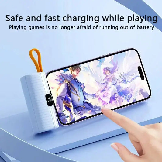 Portable Charger with Built-in Cable and Digital Display - 30000mAh Mini Power Bank for Samsung, iPhone, Xiaomi Luxinsly