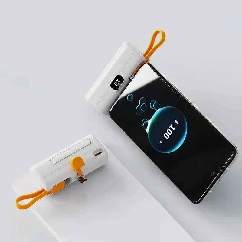 Portable Charger with Built-in Cable and Digital Display - 30000mAh Mini Power Bank for Samsung, iPhone, Xiaomi Luxinsly