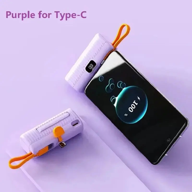 Portable Charger with Built-in Cable and Digital Display - 30000mAh Mini Power Bank for Samsung, iPhone, Xiaomi Luxinsly