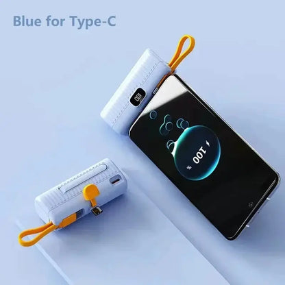 Portable Charger with Built-in Cable and Digital Display - 30000mAh Mini Power Bank for Samsung, iPhone, Xiaomi Luxinsly