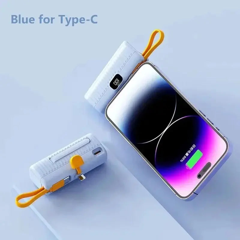 Portable Charger with Built-in Cable and Digital Display - 30000mAh Mini Power Bank for Samsung, iPhone, Xiaomi Luxinsly