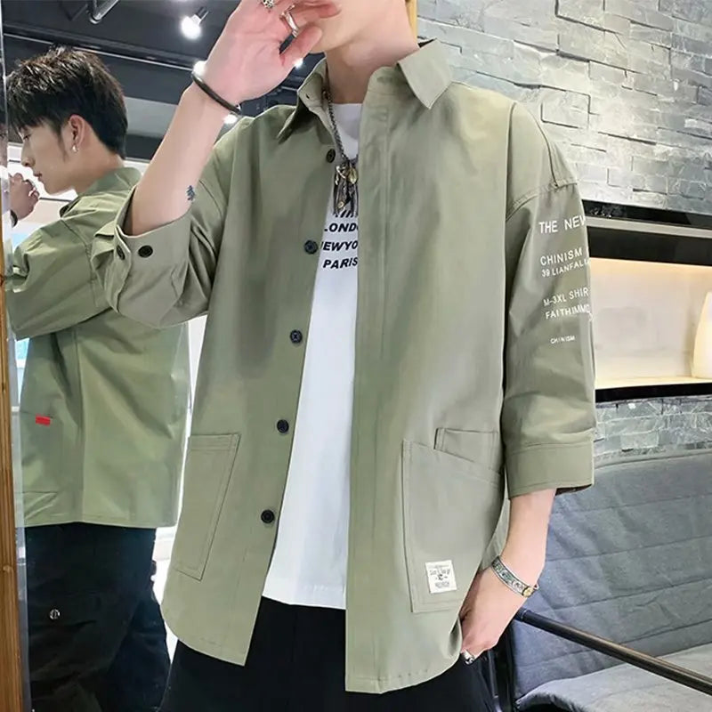 Men's Fashion Streetwear Shirt | Harajuku Korean Style Unisex Summer Top for Teens