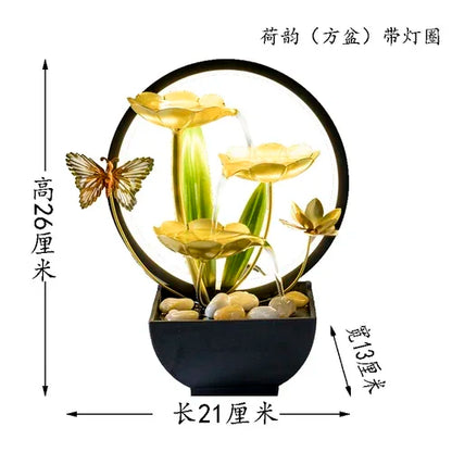 Decorative Fish Tank with Flowing Water Iron Art - Luxinsly