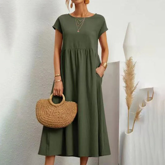 Summer Casual Sleeveless Linen Maxi Dress | Elegant & Effortless Style for Women - Luxinsly